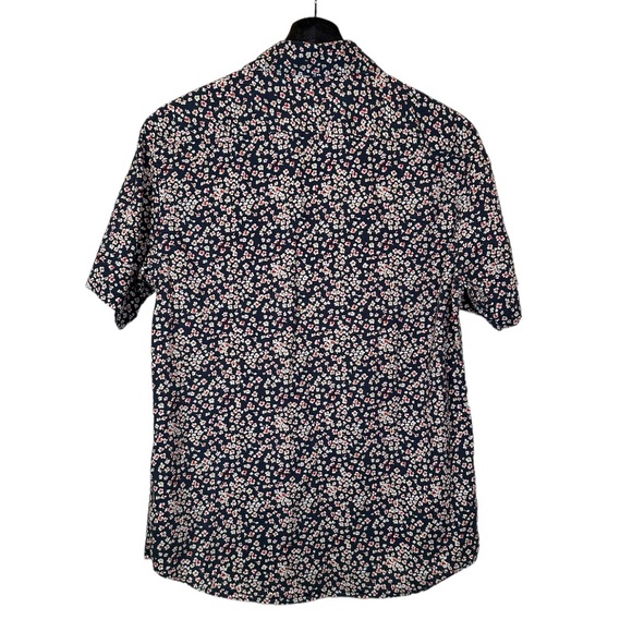RVCA Navy Short Sleeve Button Up Floral Shirt - Picture 2 of 4
